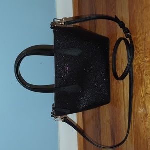 Kate Spade Joeley black glitter small satchel